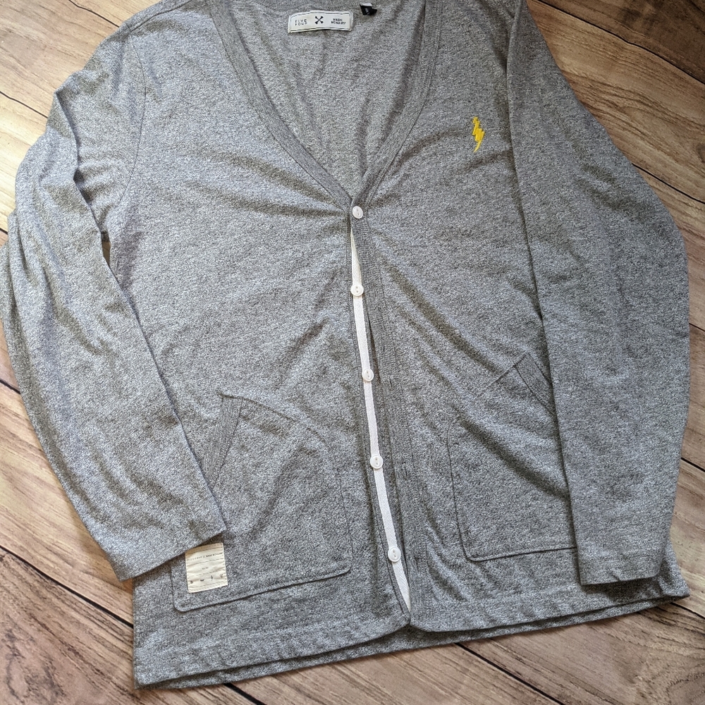 Five Four Mark McNairy men's large gray button-up cardigan excellent condition